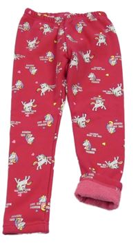 Růžové zateplené legíny s koníky Kugo