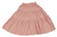 Svetloružová vzorovaná kolová sukňa