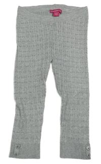 Sivé vzorované pletené legíny Yd.