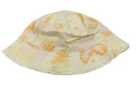 Smetanovo-oranžový vzorovaný klobouk H&M vel. 152-170