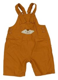 Medové plátěné kraťasy s kočkou 