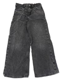 Sivé wide leg rifle s hroty Zara