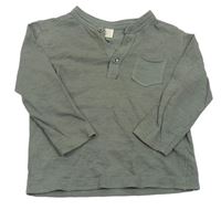 Tmavosivé melírované tričko s vreckom Zara