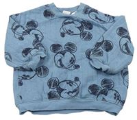 Modrá rebrovaná vyteplená mikina s Mickey zn. H&M