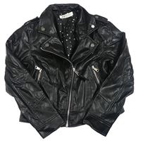 Černý koženkový jarní crop křivák H&M
