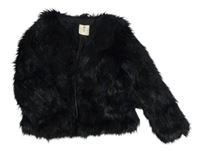 Tmavomodrá kožušinová podšitá bunda H&M