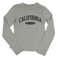 Sivé melírované tričko s nápismi