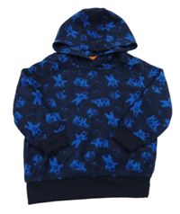 Tmavomodrá fleecová mikina s medvedíkmi a kapucňou Kiki&Koko