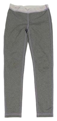 Šedé melírované sportovní legíny s melírovaným pasem ideology