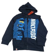 Nové - tmavomodro-modrá propínací mikina s lego NINJAGO a kapucí LEGO