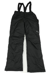 Černé šusťákové zimní oteplovačky s odepínacími kšandami YIGGA