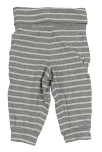 Sivo-biele pruhované melírované tepláky TCM