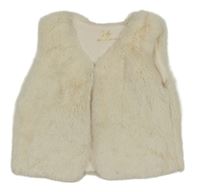Smotanová kožušinová podšitá vesta Mothercare