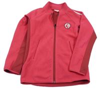 Tmavorůžovo-vínová thermo fleecová propínací mikina s nášivkou a pruhem LEGO