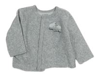 Sivá melírovaná rebrovaná zamatová prepínaci mikina s medvedíkmi LC WaIKIKI