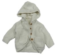 Biely prepínaci sveter s kapucňou s uškami George