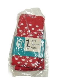 Nové - červené punčocháče s bílými puntíky