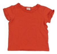 Červené tričko s kanýrky H&M