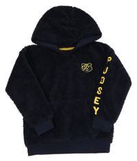 Tmavomodrá huňatá mikina s medvídkem Pudsey a kapsou a kapucí George