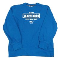 Petrolejová mikina s nápismi bpc