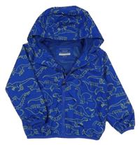 Safírová šusťáková jarní bunda s dinosaury a kapucí PRIMARK