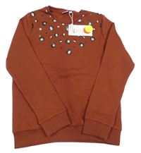 Nové - mahagonová mikina se vzorem name it.