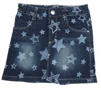 Tmavomodrá rifľová sukňa s hviezdičkami BLUE SEVEN