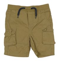 Piesková é cargo plátenné kraťasy s úpletovým pasom dopodopo