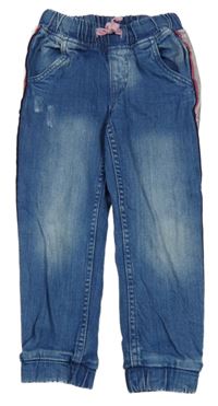 Modré cuff rifle vyšúchaného vzhledu a trblietavymi pruhmi coolclub