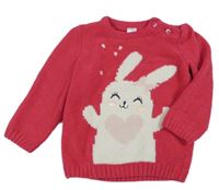 Malinový sveter so zajačikom C&A
