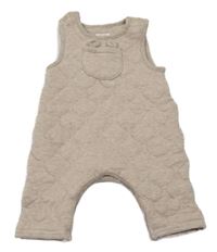 Béžovo-šedé melírované prošívané laclové teplé tepláky s kapsou mamas&papas