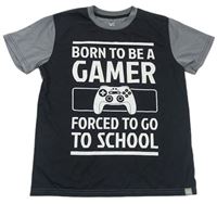Čierno-sivé tričko s PlayStation a nápisom