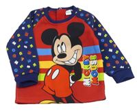 Červeno-tmavomodrá mikina s Mickeym Disney