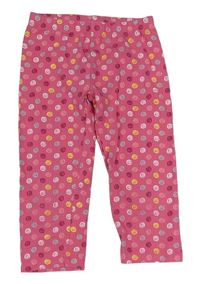 Tmavorůžové puntíkaté capri legíny Topolino