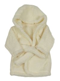 Krémový huňatý župan s kapucí George