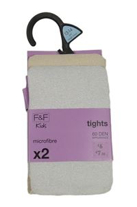 Nové - 2x silonky - bílo-stříbrné pruhované + béžovo-zlaté pruhované F&F