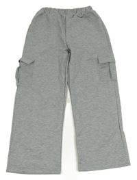 Šedé melírované wide lg cargo tepláky