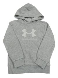 Šedá melírovaná mikina s logem a kapucí Under Armour