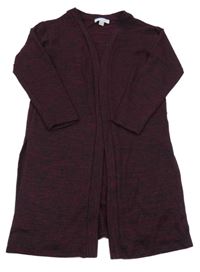 Vínovo-čierny melírovaný úpletový cardigan Charles Vögele