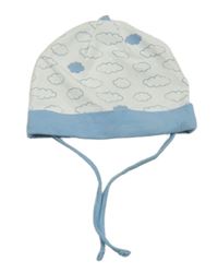 Bílá bavlněná čepice s mraky Lupilu