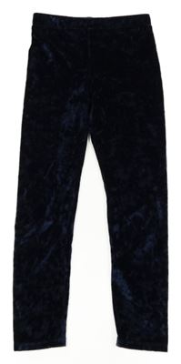 Tmavomodré zamatové legíny Kiabi