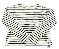 Nové - Smetanovo-černé pruhované mikinotriko s výšivkou Dunnes