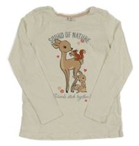 Krémové triko se srnkami Dopodopo