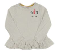 Bílé triko s kapsou s jednorožcem F&F