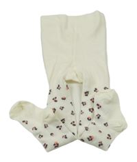 Smetanové vzorované punčocháče