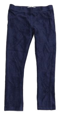 Tmavomodré rebrované zamatové tregíny M&S