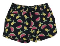 Tmavomodré bavlněné kraťasy s melouny a citróny Name it