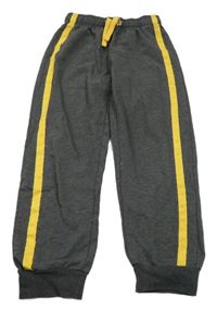 Tmavošedé melírované tepláky s pruhem BPC