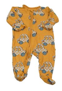 Medový žebrovaný overal s auty Next