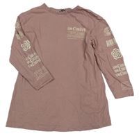 Starorůžové dlouhé triko s nápisem George